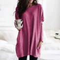 Women‘s Long Sleeve Pocket Tunic Tops Blouse Ladies Casual Loose Jumper Pullover Plus Size Clothing For Female - Image 4