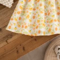 Newborn Girl Dress Yellow Flower Printed Dresscute Bow Doll Collar Dress For Girl Summer Travel Costume - Image 6