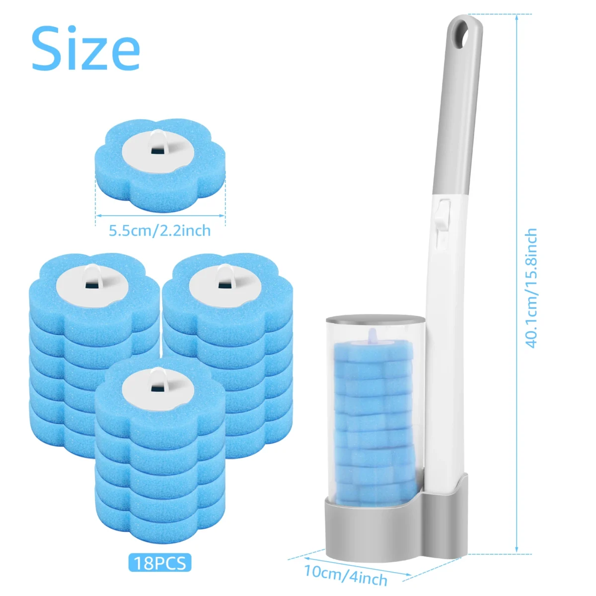 18/24Pcs New Disposable Toilet Brush Clean Tool Bathroom Cleaning Sponge Brush With Replacement Head Cleaning Kit Wc Accessories - Image 6