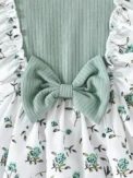 Dress For Kids 6Months -3Years old Long Sleeve Cute Floral Bow Princess Formal Dresses Ootd For Newborn Baby Girl - Image 5