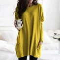 Women‘s Long Sleeve Pocket Tunic Tops Blouse Ladies Casual Loose Jumper Pullover Plus Size Clothing For Female - Image 3