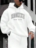 New York Printing Men Hoody O-Neck All Match Loose Comfortable Sweatshirt Fashion Fleece Basic Hoodie Autumn Clothes - Image 4