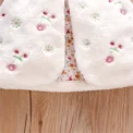 Autumn And Winter Girls' Fur Vest Sweet Flower Embroidery Sleeveless Warm Fashion Coat 0-3 Year Old Lady Wear Top - Image 5