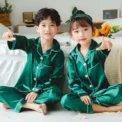 Satin Silk Pajama Sets for Kids Boys Girl Long SLeeved Pijamas Children Silky Loungewear Teen Girl Pjs 2 to 4 6 8 10 12 14 Years - Image 4