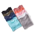 100% Cotton Men T-shirt V-neck Fashion Design Slim Fit Soild T-shirts Male Tops Tees Short Sleeve T Shirt For Men - Image 5