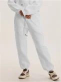Casual Drawstring Sport Pants Women Winter Fleeced Lined Pocket Fashion Solid Jogger Streetwear Female Long Trousers Sweatpants - - Image 2