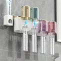 Toothbrush Holder With Squeezer Perforation-free Bathroom Shelf Mouthwash Cup Toothbrush Holder - Image 3