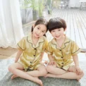 Summer Short Sleeve Kids Pajamas Sets Satin Silk Button Down Loungewear Girls Sleepwear Boys Clothing Sets Children Pyjamas Pjs - Image 6