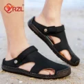 YRZL Men Sandals Handmade Roman Sandals Breathable Non-Slip Beach Slippers for Men Outdoor Summer Water Trekking Sandals - Image 5