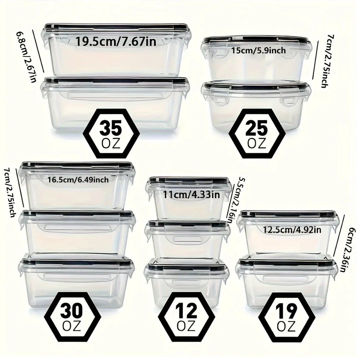 12pcs multifunctional food plastic storage boxes with lid picnic lunch box suitable for kitchen organization school storage - Image 2