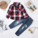 Winter Baby Boy Clothes Infant Toddler Boy Outfits 12 18 24 Months 2T 3T Denim Jeans Boys Fall Winter Clothing Pants Set