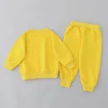 2pcs Baby Spring Fashion Simple Embroidered Bear Head Round Neck Set for Children's Versatile Long sleeved Pants 2-piece Set - Image 2