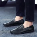 Men's Trendy Slip On Solid Colour Penny Loafer Shoes Comfy Non Slip Loafer Shoes - Image 6