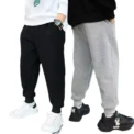 New Boys and Girls Pants Spring and Autumn Children's Sports Pants Medium and Large Boys Casual Fleece Sweatpants Trendy 4T-14T - Image 4