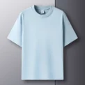 100% pure cotton summer high-end brand men's short sleeve round neck fashionable style half sleeved top breathable T-shirt - - Image 6