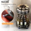 360°Rotation Spice Rack Organizer Jar Non-Skid Carbon Steel Storage Tray For Seasonings And Spices Cans For Kitchen Accessories - Image 4