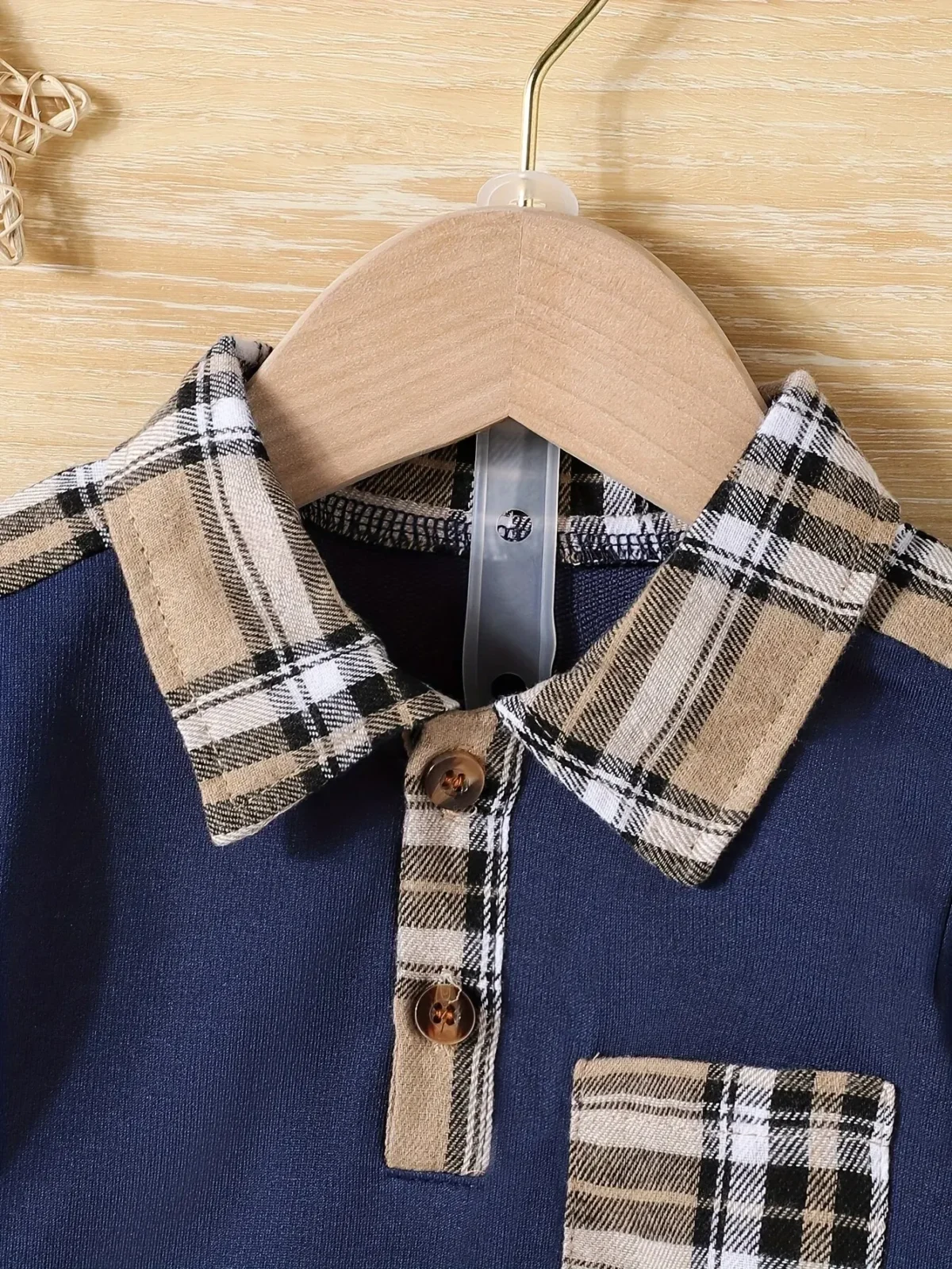 2-Piece Baby Boy Summer School Plaid Collared Short Sleeve Top + Casual Shorts New Fashion Casual Comfort Sports Suit - Image 3
