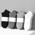 Cross-Border Men's Socks Cotton Jacquard Solid Color Black White Grey Adult Pop-Socks Spring Summer Season Footwear - Image 2