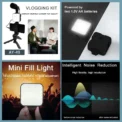 Smartphone Vlogging Kit With Tripod Phone Holder Mini Microphone LED Fill Light Starter For TikTok Live Stream Video YouTube - Image 3