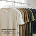 New Summer Solid Color Short Sleeve T-Shirt For Men And Women Slimming Classic Versatile Inner Single Top Crew Neck Design