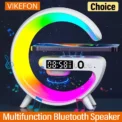 Multifunction Bluetooth Speaker TF RGB Night Light 15W Wireless Charger Stand for iPhone Samsung Xiaomi Fast Charging Station