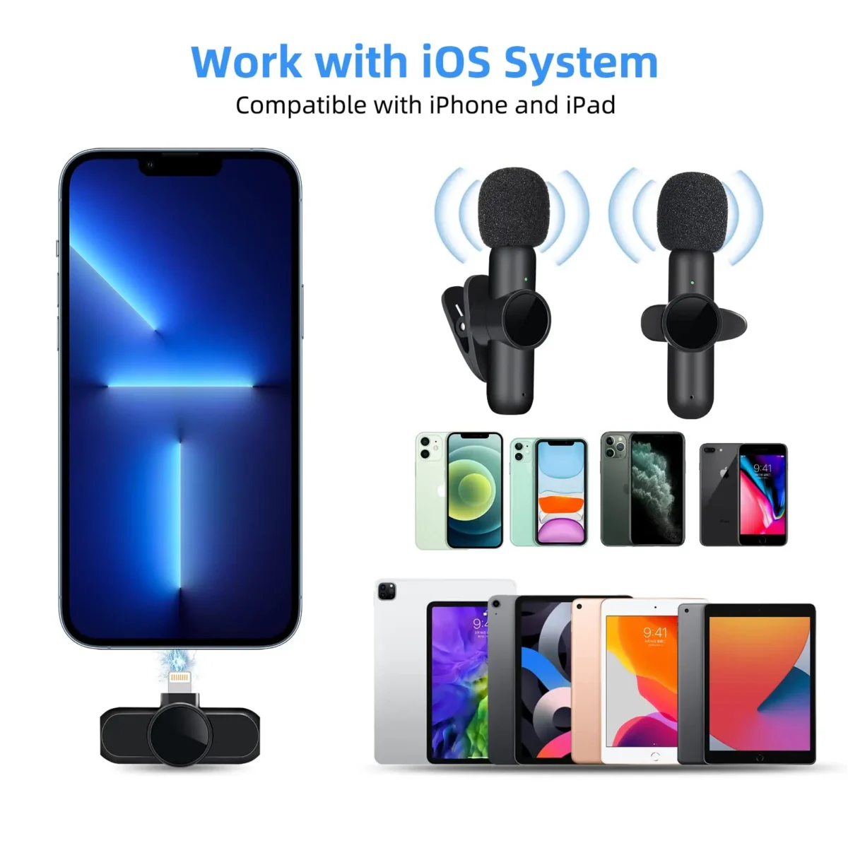 2.4G Wireless Lavalier Microphone Noise Cancelling Audio Video Recording for IPhone/iPad/Android/Xiaomi/Samsung Live Game Mic - Image 4