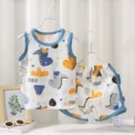 New Kids Sleeveless Set Summer Cotton Girls' Shorts Pajamas Korean Style Boys' Tank Top Outfit Children Clothing Set - Image 4