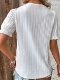 Plus Size Spring and summer new short sleeved elegant and fashionable women's top - Image 3