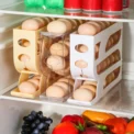 Household Automatic Rolling Egg Storage Box Kitchen Refrigerator Side Door Egg Preservation Rack 30 Egg Boxes 3layer Egg Storage - Image 6