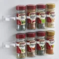 2pcs Grey Plastic Kitchen Jar Rack Wall-Mounted Adhesive Seasoning Bottles Holder Spice Bottle Holder Tool Kitchen Storage Rack -