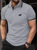 New Men's T-shirt Classic Short sleeved Polo Shirt Summer Top Casual T-shirt Button Lapel Super Large S-3XL Casual Polo Shirt - - Image 2