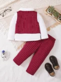 Winter Cool Boys Shirt With Bow Beret Stripe Little Gentleman Set For 0-3 Years Old Boys - Image 6