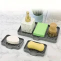 Sink Silicone Tray With drain Soap Sponge Storage Holder Countertop Sink Scrubber Brush Soap Storage Rack Kitchen Organizer - Image 3