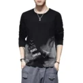 Men's Long Sleeve Pure Cotton T-Shirt Plus Size Autumn Collection Crew Neck Top Base Layer Inner Wear Outerwear - Image 5