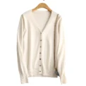 Women Cardigans Autumn Winter Single Breasted V-neck Knitted Sweater Spring Fashion Short Knitwear Solid Cardigan Jumpers - Image 6