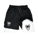 Y2K Performance Shorts Men Spider Printed GYM Casual Sports Compression Shorts Workout Running Mesh 2 In 1 Sport Short Pants - Image 5
