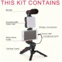 Smartphone Vlogging Kit With Tripod Phone Holder Mini Microphone LED Fill Light Starter For TikTok Live Stream Video YouTube - Image 5