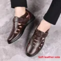Summer Men's Sandals Casual Breathable Soft Sole Soft Face Hollow Out Shoes Middle-Aged And Elderly Business Father Shoes - Image 3
