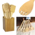 6 Pieces Bamboo Spoon Spatula Kitchen Utensil Wooden Cooking Tool Mixing Set - Image 4