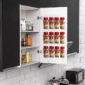 2pcs Grey Plastic Kitchen Jar Rack Wall-Mounted Adhesive Seasoning Bottles Holder Spice Bottle Holder Tool Kitchen Storage Rack - - Image 2