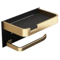 Black Gold Toilet Paper Holder Bathroom Wall Mount Multifunction WC Paper Phone Holder Shelf Towel Roll Shelf Accessories - Image 6