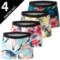 4 Pack  Size MEN'S Printed Fashion Boyshort Comfortable MEN'S Waist plus Size Underwear Sexy Swimming Trunk - Image 4