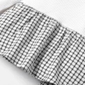 PatPat 3pcs Baby Girl Solid Cotton Ribbed Long-sleeve Faux-two  Print Bow Front Top and Flared Pants & Headband Set - Image 5