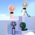 Portable mini fan that can be folded and hung around the neck, 5-speed USB charging fan, supporting phone and display screen, - Image 6