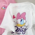 Girls Pink Tshirt Daisy Print Short Sleeve Tops Casual Fashion Versatile Tees Children New Round Neck Thin Loose Base Shirt - Image 4