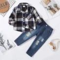 Winter Baby Boy Clothes Infant Toddler Boy Outfits 12 18 24 Months 2T 3T Denim Jeans Boys Fall Winter Clothing Pants Set - Image 2