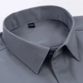 Four seasons new long sleeve men's solid color shirt business formal social casual senior non-ironing professional anti-wrinkle - Image 4