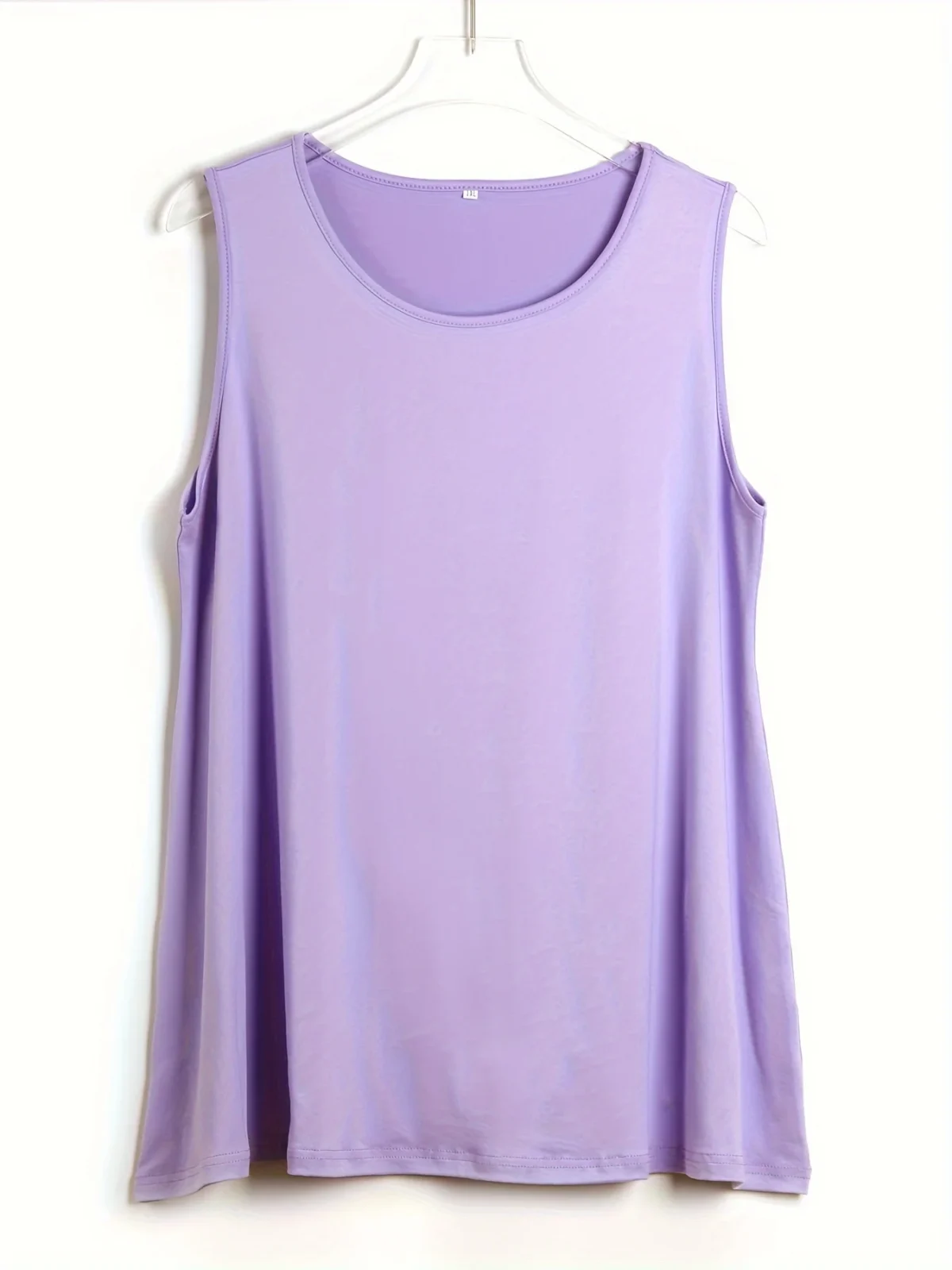 Plus Size Simple Solid Tank Top Casual Crew Neck Sleeveless Tank Top For Summer Women's Plus Size Clothing - Image 3