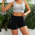 Women High Waist Workout Shorts Yoga Short Pant - Image 3