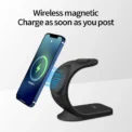 3 in 1 Magnetic Wireless Charger for Smart Phone 5-15W Wireless Charging Station for Watch/Earphones Phone Holder/Bracket - Image 4
